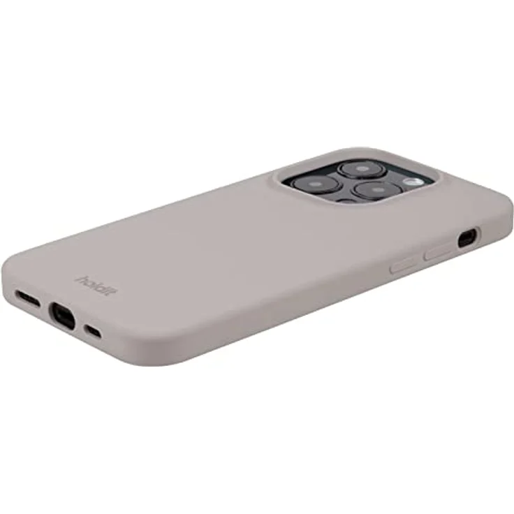 HOLDIT Silikon Case, Backcover für Apple iPhone 14 Pro, Taupe, grifffreundliches Material mit peachy Finish und umfassendem Schutz – Bild 3