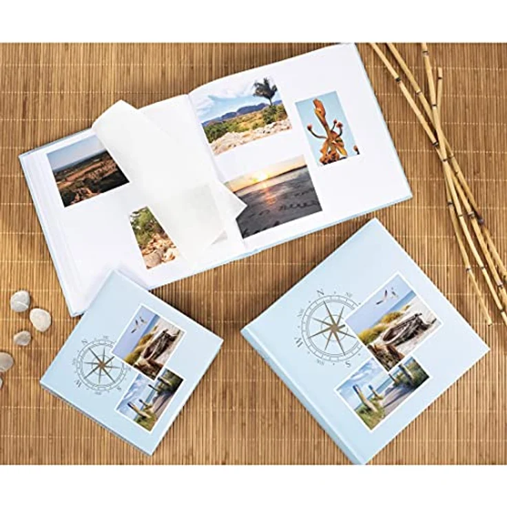 Hama Fotoalbum mit Ostsee-Motiv (Jumbo Fotobuch 30x30 cm, Photo-Album mit 100 weißen Seiten, Album zum Selbstgestalten und zum Einkleben, Bilderalbum für Urlaubs-Fotos) blau – Bild 2