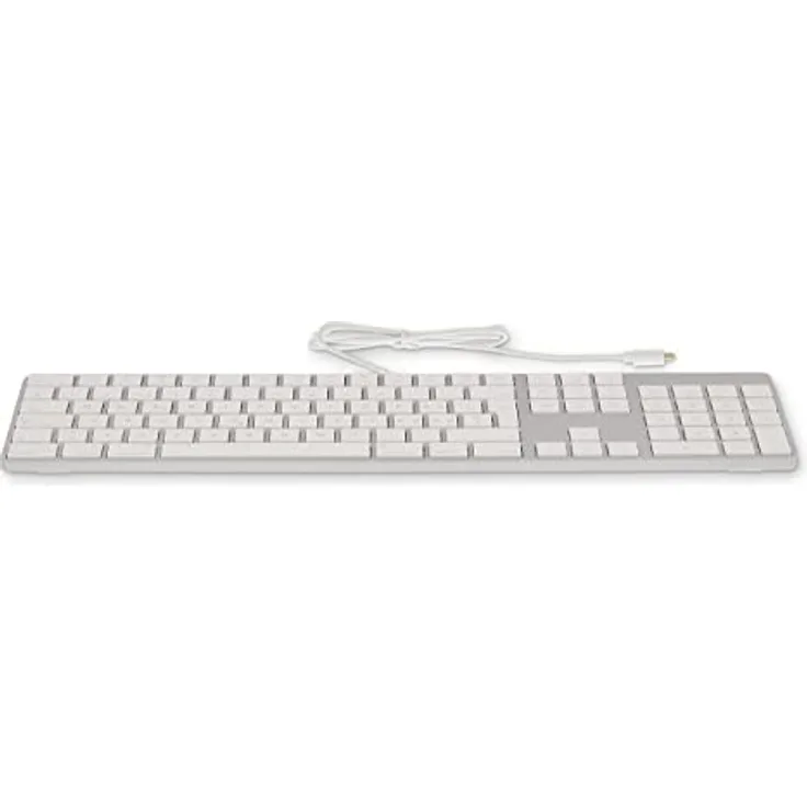 LMP – Englisch UK (QWERTZ) USB-C-Tastatur mit Ziffernblock, oberer Abdeckung aus Aluminium und 1 USB-C-Anschluss – Silber – Kompatibel mit Mac und iPad