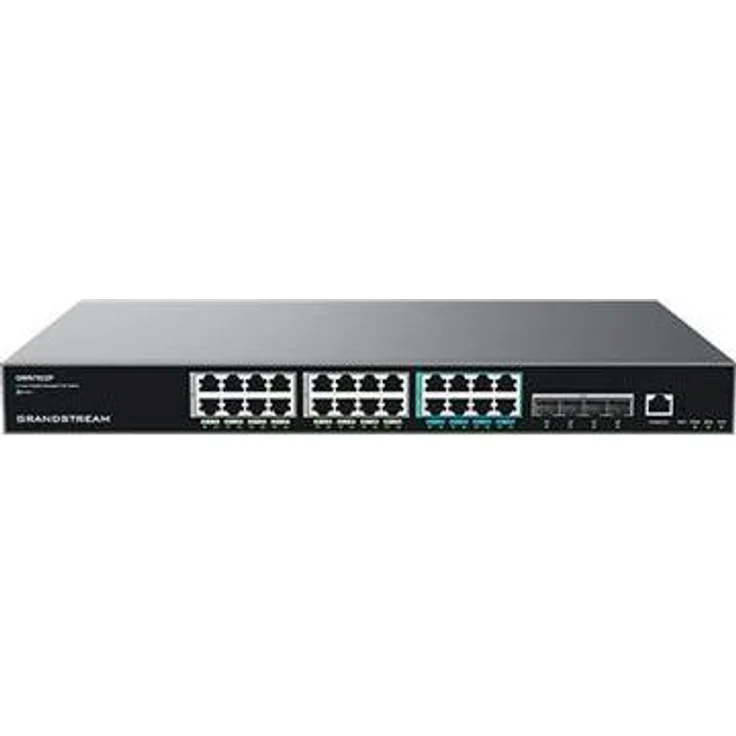Grandstream GWN7822P, Netzwerk Switch mit 28 Ports, PoE+, IPv4/IPv6 Unterstützung, Schwarz