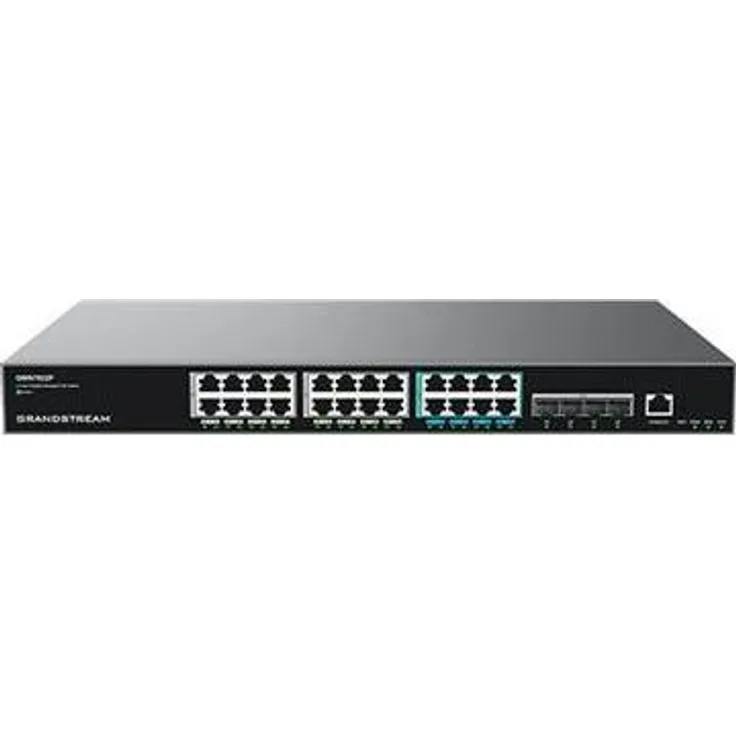 Grandstream GWN7822P, Netzwerk Switch mit 28 Ports, PoE+, IPv4/IPv6 Unterstützung, Schwarz