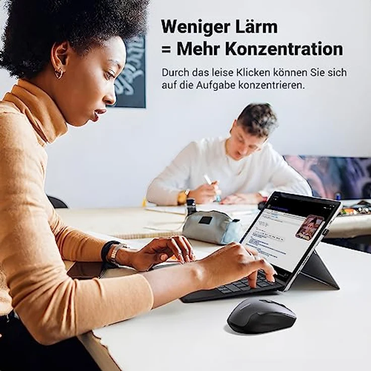 UGREEN Wireless-Maus mit 4000 DPI, Ergonomisches Design, 18 Monate Akkulaufzeit, kabellose Funkmaus für Laptop und Computer, kompatibel mit Windows, macOS, Linux (Schwarz) – Bild 4