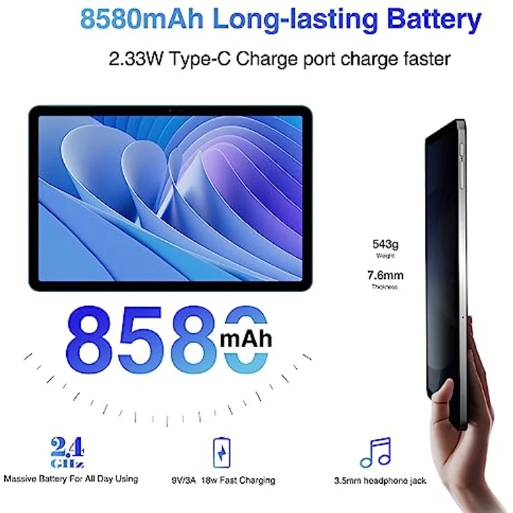 DOOGEE T30 PRO Android 13 Tablet 11 Zoll, 2.5K Display Helio G99 Octa-Core 15GB RAM 256GB ROM (2TB TF) Gaming-Tablet, 8580mAh/33W, 2560x1600 FHD+, 20MP Dual SIM 4G LTE +5G WiFi Tablet PC Widevine L1 – Bild 5