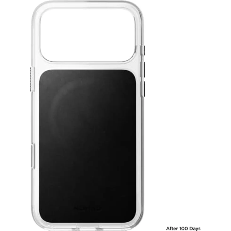 Nomad Clear Leather Case für iPhone 18 Pro Max/17 Pro Max, transparent mit schwarzem Horween-Ledereinsatz – Bild 6
