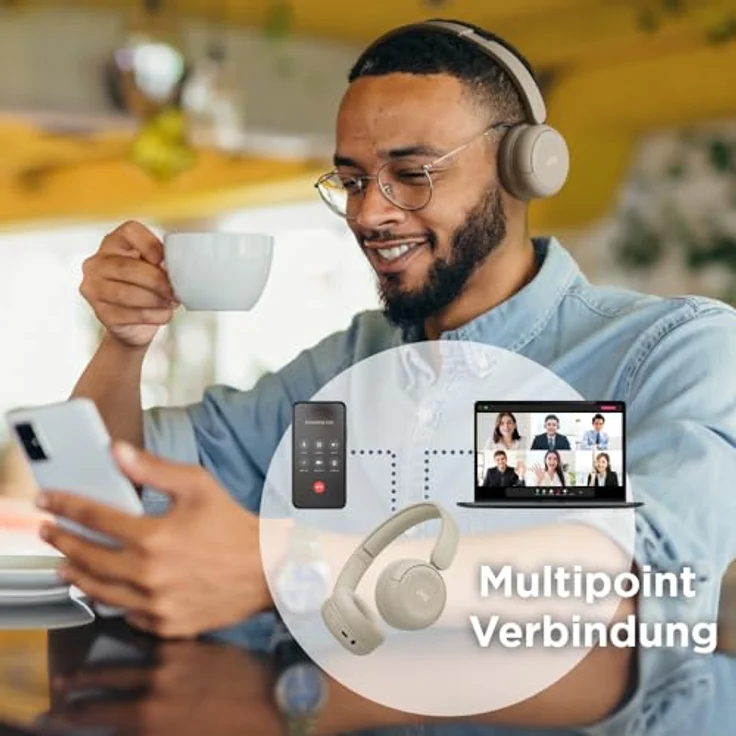 JVC HA-S59W, True Wireless Kopfhörer mit Bluetooth 5.4, 50 Stunden Akkulaufzeit, beige – Bild 7