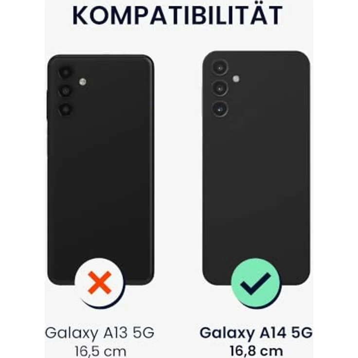 kwmobile Hülle für Samsung Galaxy A14 5G, TPU Case in Blaugrün, kabellos ladbar, flexible Schutzhülle mit rutschfester Gummierung – Bild 2