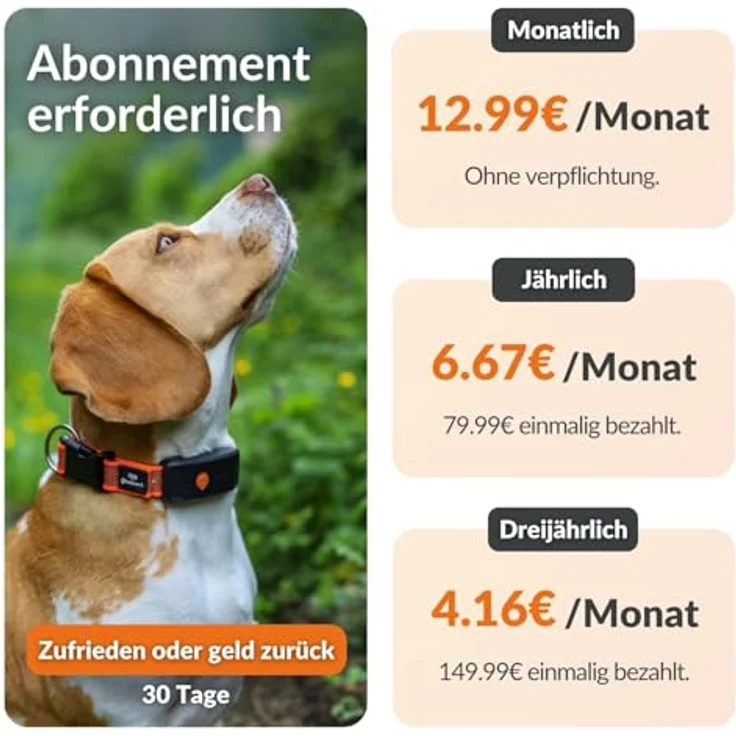 WEENECT XT, GPS Tracker für Hunde mit verstellbarem Julius-K9 Halsband (37,5-56,5 cm), LED Lampe, wasserdicht, schwarz, Echtzeit-Tracking ohne Distanzlimit – Bild 6