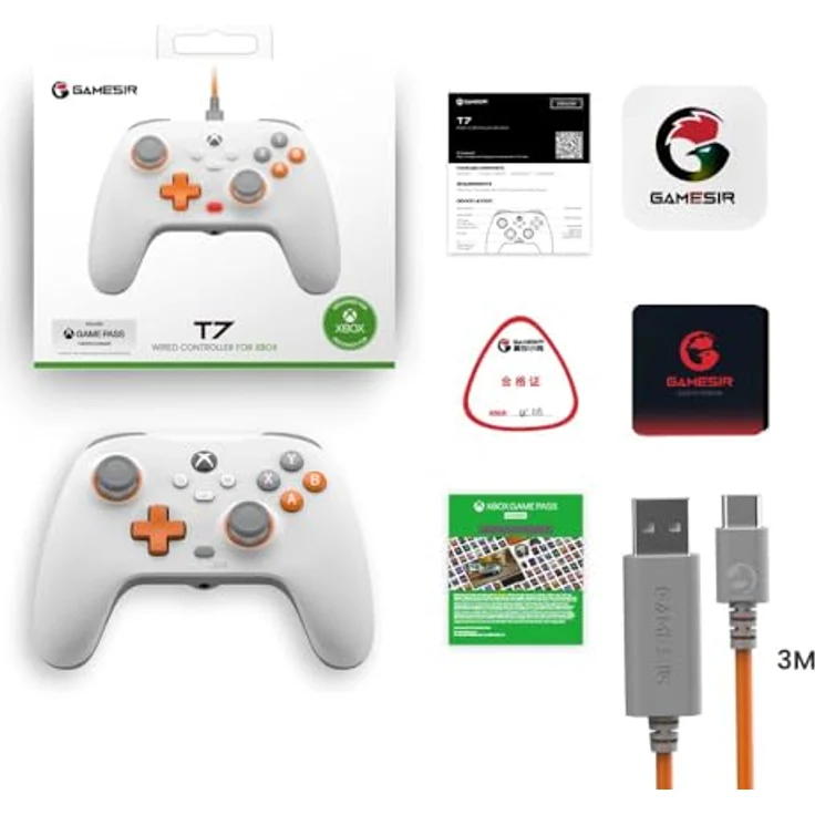 GameSir T7 Kabelcontroller Joystick – Ergonomisches Design, Plug-and-Play, kompatibel mit Xbox One S, Xbox Series X und Windows 10/11, Weiß – Bild 7