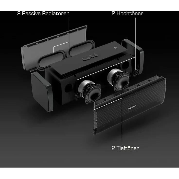 Dockin D Fine Evo Bluetooth-Lautsprecher, schwarz – Bild 4