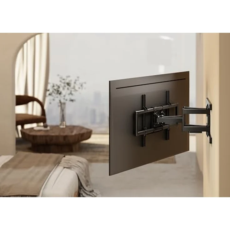 HALTERUNGSPROFI Wandhalterung Neigbar Schwenkbar bis 86 Zoll 60kg VESA max. 600x400 für LCD und LED TV Fernseher von Panasonic, Sony, Samsung, LG und Toshiba WMSXL5, Premium Wandhalterung mit geringem Wandabstand 6,6 cm bis 48 cm, flexibel neig- und schwenkbar - Silber – Bild 2