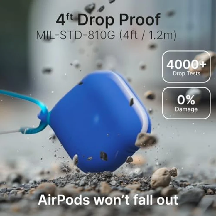 Catalyst Wasserdichtes Case für Apple AirPods, Premium Schutzhülle nach IP-67, stoßfest bis 2 m, Blau – Bild 5