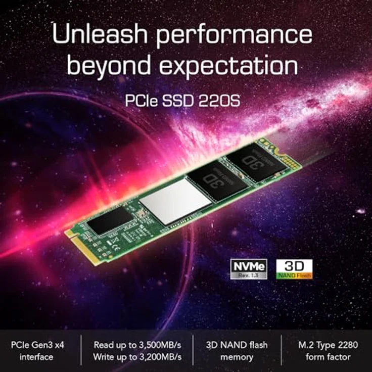 Transcend TS2TMTE220S 2TB M.2 Ultra-Highspeed SSD für High-End-Anwendungen (Gaming, digitale Audio- und Videoproduktionen etc.), schnelle Übertragung bis zu 3.500-2.700 MB-s, PCIe Gen3 x4, 2280 – Bild 3