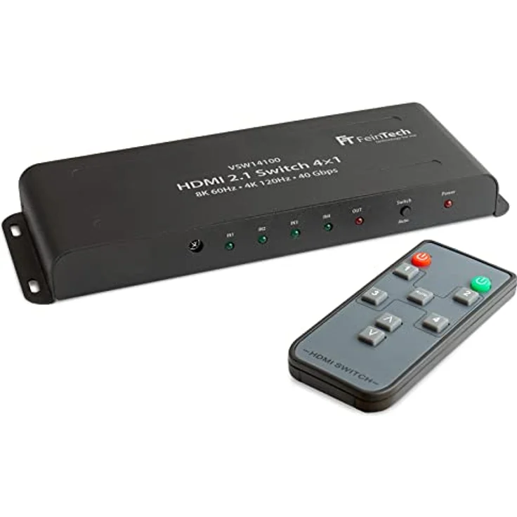 FeinTech VSW14100 HDMI 2.1 Switch 4K 120Hz Ultra-HD 4x1 Umschalter automatisch 8K 4 in 1 Out für Xbox PS5 TV Monitor HDR VRR 40Gbps – Bild 3