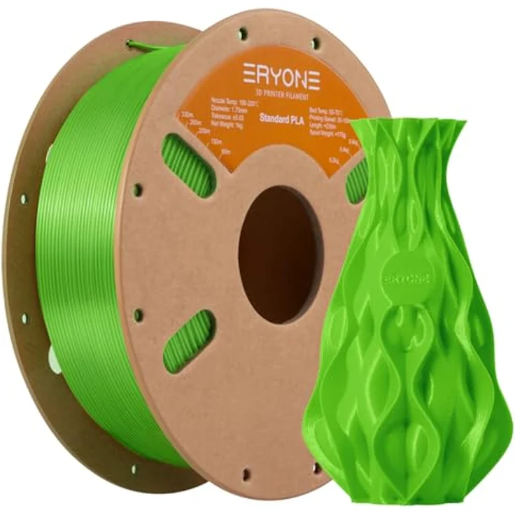 ERYONE PLA Filament 1.75 mm, 1 kg Spule, Maßgenauigkeit +/- 0,03 mm, temperaturbeständig 190-220 °C, Grüner Apfel – Bild 1