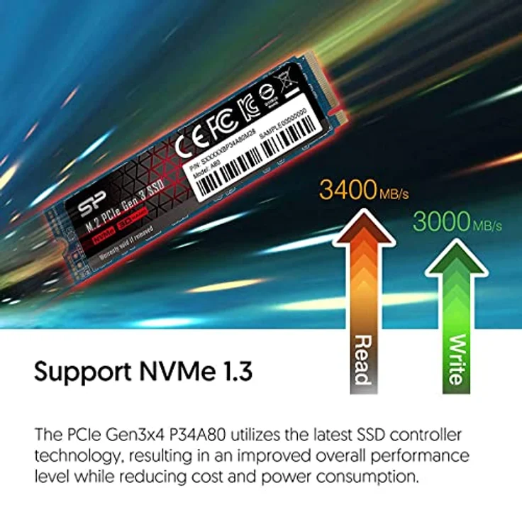 Siliconpow SSD P34A80 1TB, M.2 PCIe Gen3 x4 NVMe, 3200-3000 MB-s SP001TBP34A80M28 – Bild 3