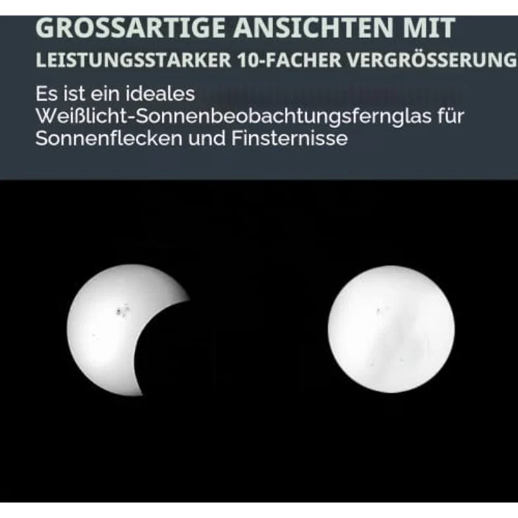 Celestron 71238 EclipSmart 10x42 Porro Solarfernglas mit ISO 12312-2 konformen Filtern, rutschfester Gummibeschichtung und mehrfach vergüteten Linsen, Schwarz – Bild 5