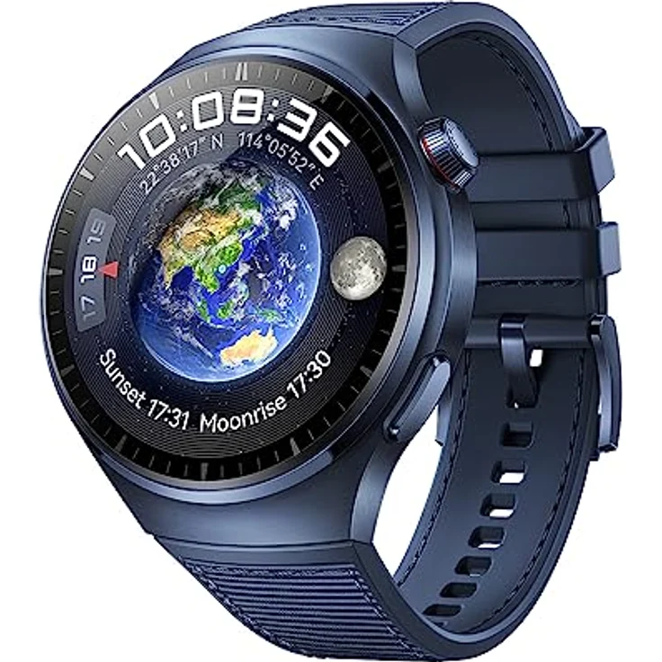HUAWEI Watch 4 Pro, Gehäuse aus Raumfahrt-klassifizierter Titaniumlegierung & Saphirglas, ozeanblau, Gesundheitsschnellcheck mit 7 Parametern, eSIM Mobiltelefonie, deutsche Version – Bild 1