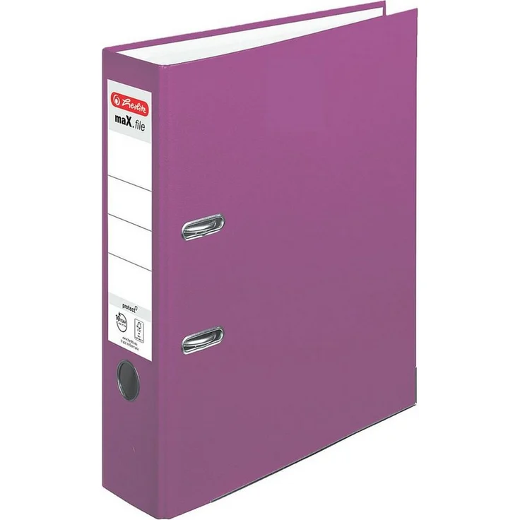 Herlitz Aktenordner maX.file protect, DIN A4, 8 cm Rückenbreite, mit Griffloch, Blattniederhalter und Kantenschutz, blau – Bild 1