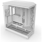 NZXT H9 Flow (2025), großes Dual-Kammer ATX Mid-Tower Airflow PC-Gehäuse mit 3 x 140mm und 1 x 120mm Lüfter, 420mm Radiatorunterstützung, gehärtetem Glas, Back-Connect bereit, weiß