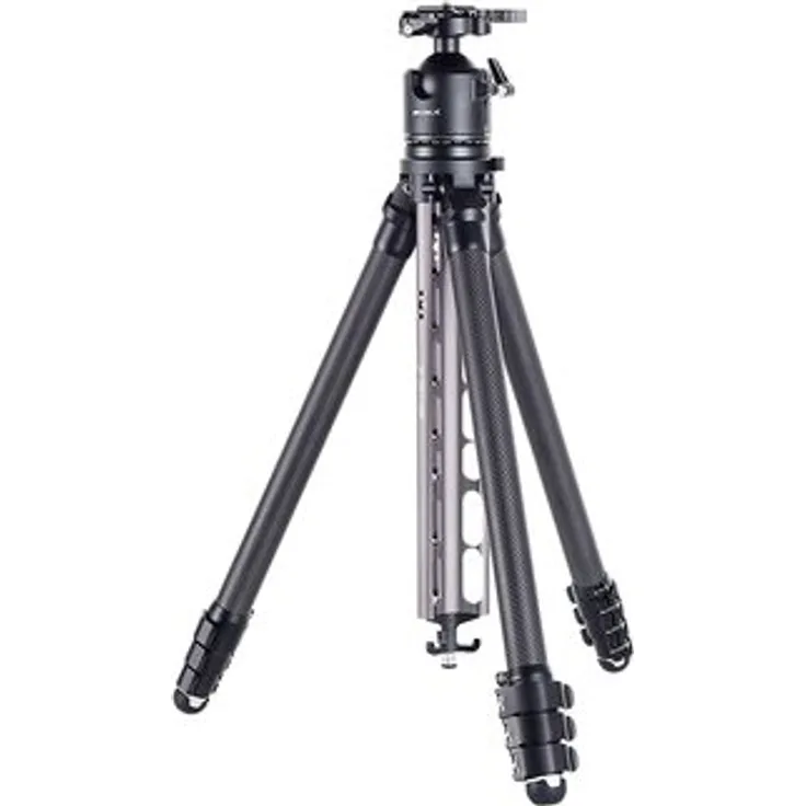 AOKA TS-254C Carbonstativ mit DH-45 Kugelkopf, 10-lagige Carbonfaser, 4-Segment-Beine, grau