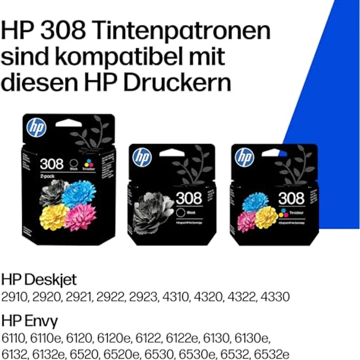HP 308 (7FP20UE) color Druckerpatrone, Originalpatrone mit ca. 120 Seiten Druckleistung, kompatibel mit Instant Ink – Bild 2