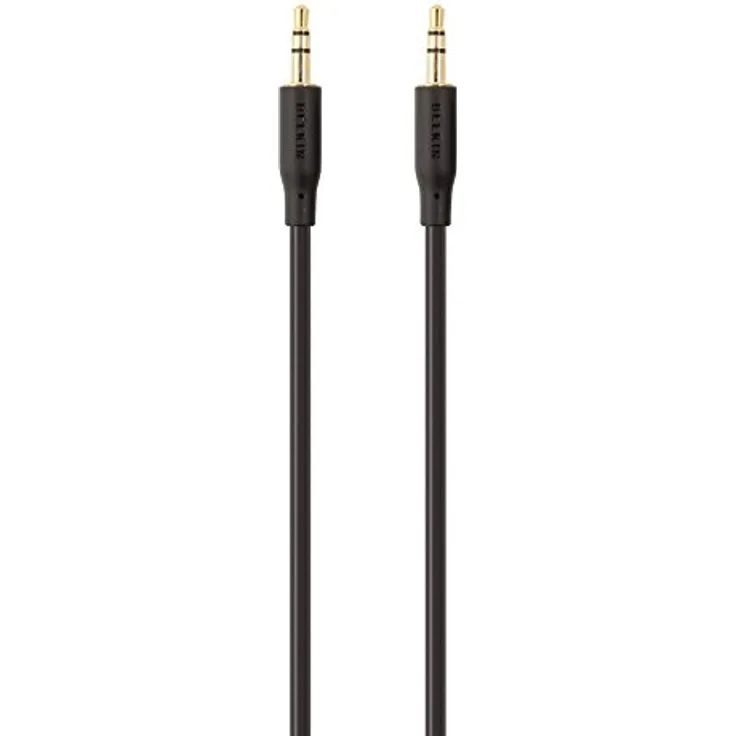 Belkin F3Y117bt2M Klinke Audio Anschlusskabel [1x Klinkenstecker 3.5mm - 1x Klinkenstecker 3.5 mm], Schwarz, 2 m