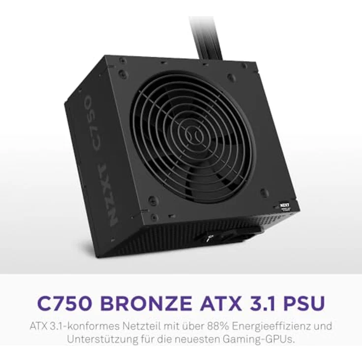 NZXT C750 Bronze, 750 Watt PC-Netzteil mit 80 PLUS Bronze-Zertifizierung, modulares Kabelmanagement, schwarz – Bild 2