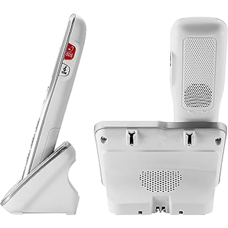 Geemarc AmpliDECT 595 DUO : 2 schnurlose verstärkte 50 dB Schwerhörigentelefone mit Fototasten, Anrufbeantworter, Sprachansage und SOS Taste - Deutsche Version – Bild 3