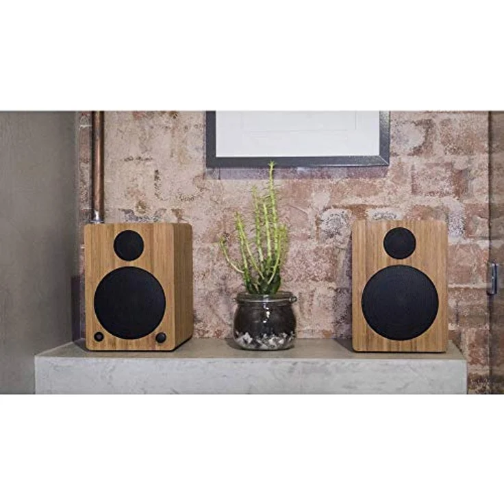 wavemaster CUBE MINI NEO bamboo - Regallautsprecher-System (36 Watt) mit Bluetooth-Streaming, Digitalanschluss und IR-Fernbedienung, Aktiv-Boxen, Nutzung für TV-Tablet-Smartphone, Bambus (66372) – Bild 5