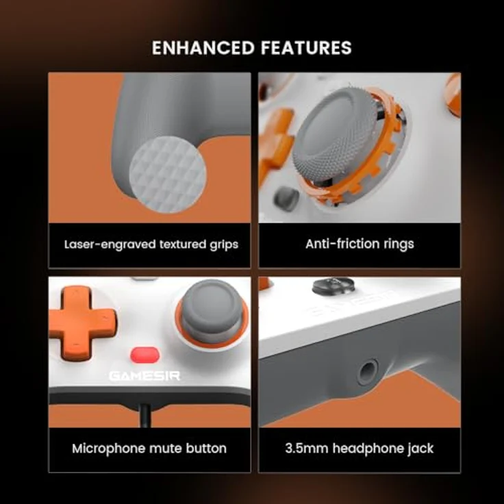 GameSir T7 Kabelcontroller Joystick – Ergonomisches Design, Plug-and-Play, kompatibel mit Xbox One S, Xbox Series X und Windows 10/11, Weiß – Bild 6