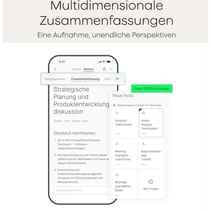 Plaud NotePin S Diktiergerät, KI Voice Recorder mit taktiler Aufnahmetaste, 64 GB Speicher, violett, inklusive 4 Zubehörteilen – Bild 5