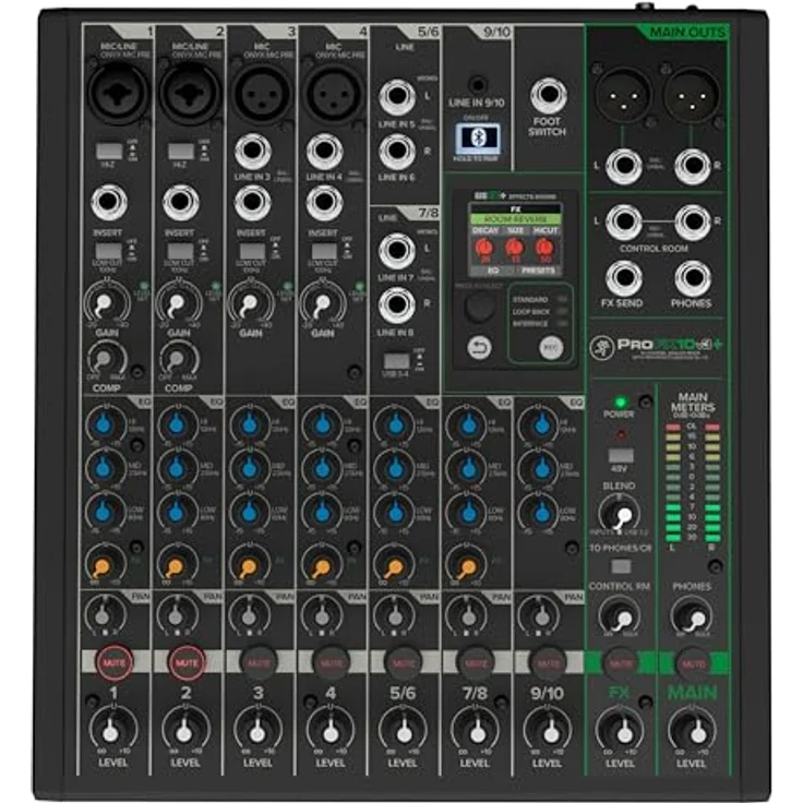 Mackie ProFX10v3+ 10-Kanal Analogmischpult mit GigFX+-Effekten, USB-Aufnahmemodi und Bluetooth – Bild 2