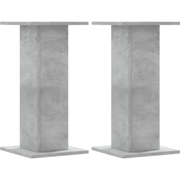 vidaXL Lautsprecherständer 2 STK., Hoher Boxenständer aus Holzwerkstoff, Betongrau, für verbessertes Audio-Hörerlebnis im HiFi Heimkino – Bild 1