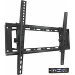 MK-Digital TV-Wandhalterung für 32-75 Zoll (81-189cm) Bildschirme bis zu 40kg Max VESA 600x400mm, Neigbar, Universal TV Halterung für Flach und Curved Fernsehen, Schwarz