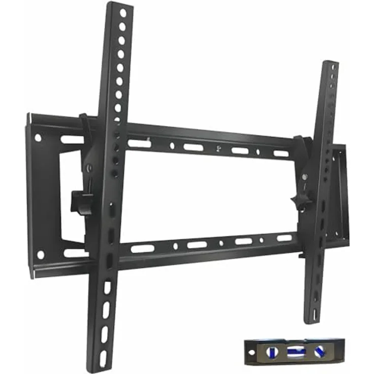 MK-Digital TV-Wandhalterung für 32-75 Zoll (81-189cm) Bildschirme bis zu 40kg Max VESA 600x400mm, Neigbar, Universal TV Halterung für Flach und Curved Fernsehen, Schwarz