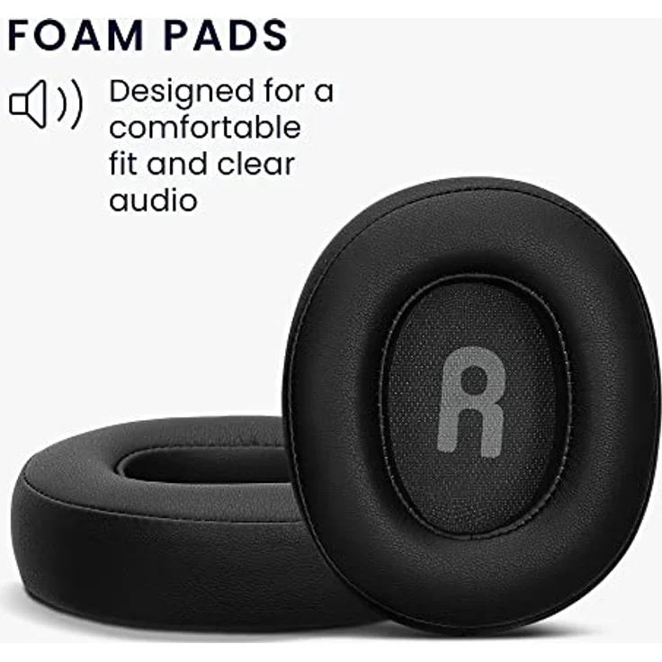 kwmobile 2X Ohrpolster kompatibel mit JBL Tune T760NC / T750BTNC / T710BT / T700BT - Kunstleder Over Ear Kopfhörer Polster, Schwarz – Bild 3