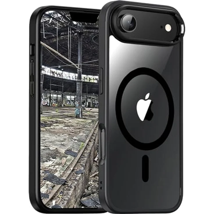 JT Berlin BackCase Pankow Hybrid MagSafe für Apple iPhone Air, 360° Schutz, gepolsterte Ecken, kratzfest, Schwarz/Transparent – Bild 1