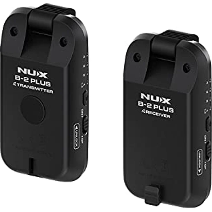 NUX Nux B-2 Plus 2.4GHz Drahtlos-Gitarren-System, Wireless Adapter (Taschenformat, Akkulaufzeit max. 7 Stunden, große Reichweite, 32 Bit/ 48KHz Hi-Res-Klangqualität, Klinkenstecker), Schwarz – Bild 2