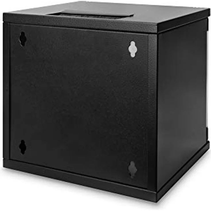 DIGITUS Netzwerk-Schrank 10-Zoll - 6HE - Wandmontage - HxBxT 330x312x300mm - Traglast 30kg - Nutztiefe 250mm - Schwarz - Preisvergleich – Bild 5