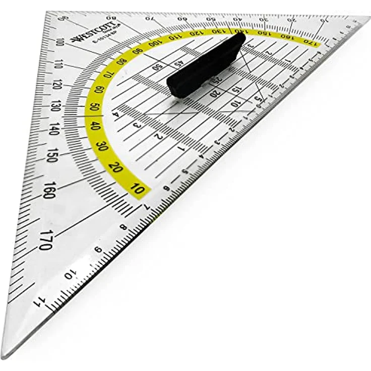 Westcott Geodreieck E-10134, 25 cm Hypotenuse, mit abnehmbarem Griff – Bild 2