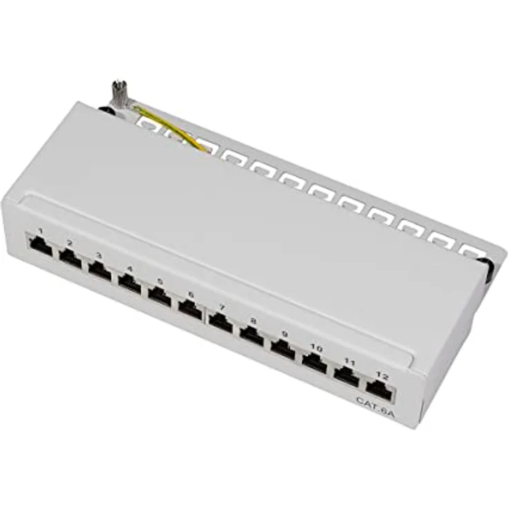 LogiLink NP0019, 12 Port Patch-Panel CAT 6a für 10 Gigabit Ethernet, Wand- oder Tischmontage – Bild 3