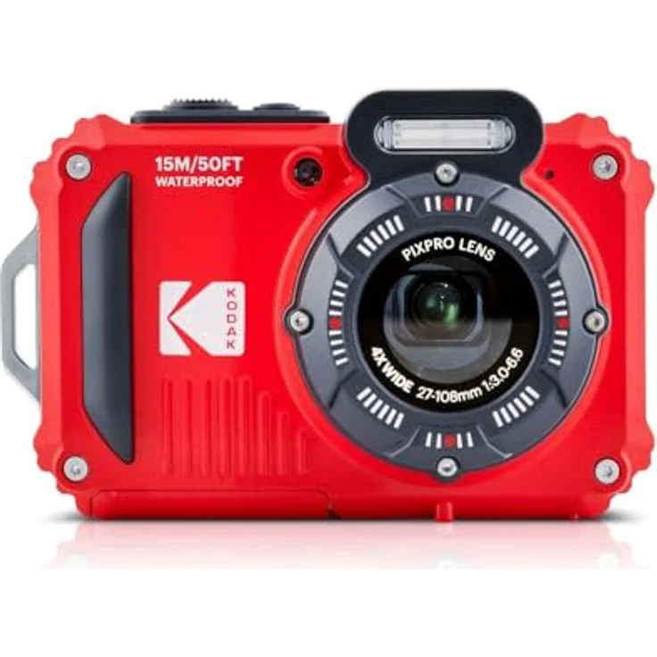 KODAK Pixpro WPZ2 Kompaktkamera, 16 M Pixel, wasserdicht bis 15 m, stoßfest, 720p Video, LCD 2,7 Zoll, Li-Ion-Akku, Rot – Bild 3