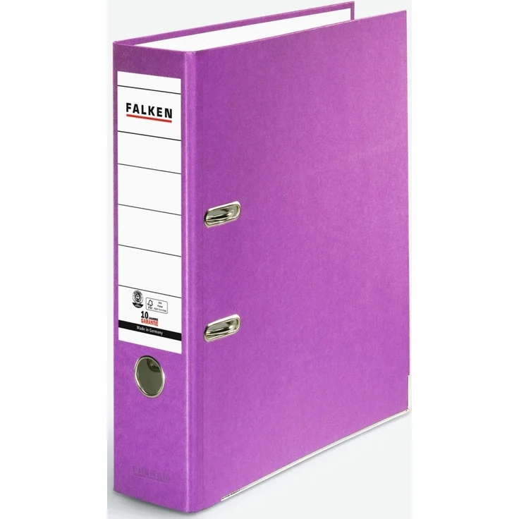 Falken Aktenordner S80 Recycolor, Qualitätshebelmechanik, 80 mm Rückenbreite, violett – Bild 1