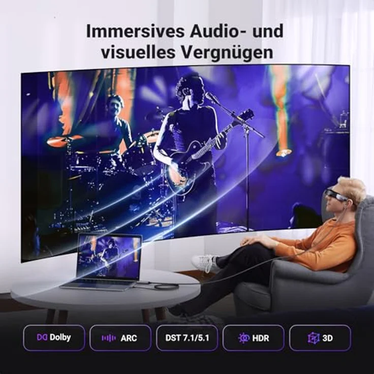 UGREEN HDMI auf USB-C mit USB-A Stromanschluss, Unidirektionales 4K@60Hz Kabel für PS5, PS4, Xbox One X, Laptop, 2 Meter, Plug & Play, HDR, HDCP, Aluminium und Nylon geflochten – Bild 4