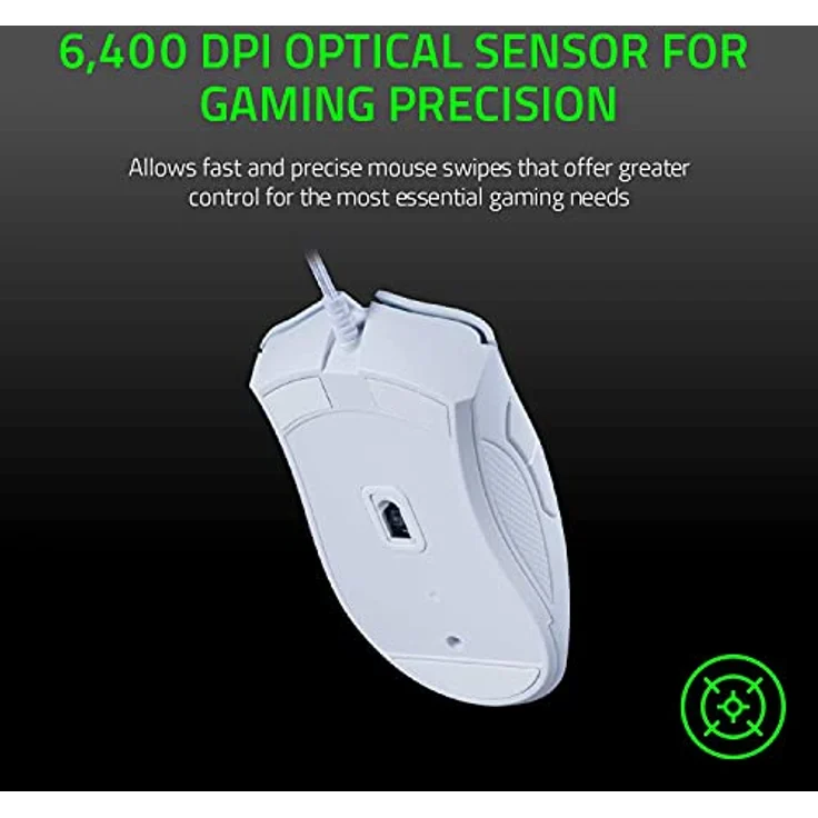 Razer Für Spiele DeathAdder Essential Ergonomische optische Maus, Weiß, mit Kabel (Kabelgebunden), Maus, Weiss – Bild 5