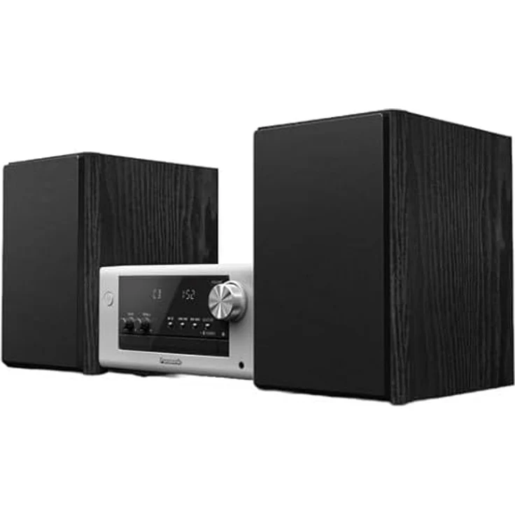 Panasonic MICRO SYSTEM DAB+ SCPM702EGS (Bluetooth, CD Player, 1x 80 W), Stereoanlage, Schwarz, Silber – Bild 4