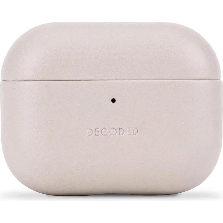 Decoded Leather Case für Apple AirPods Pro 3, handgefertigte Lederhülle mit schockabsorbierendem TPU, Farbe Braun 