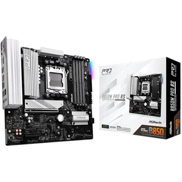 ASRock AMD AM5 B850M Pro RS Mainboard, Schnelle und effiziente Leistung, umfassende Konnektivität, intuitive Bedienung – Bild 1