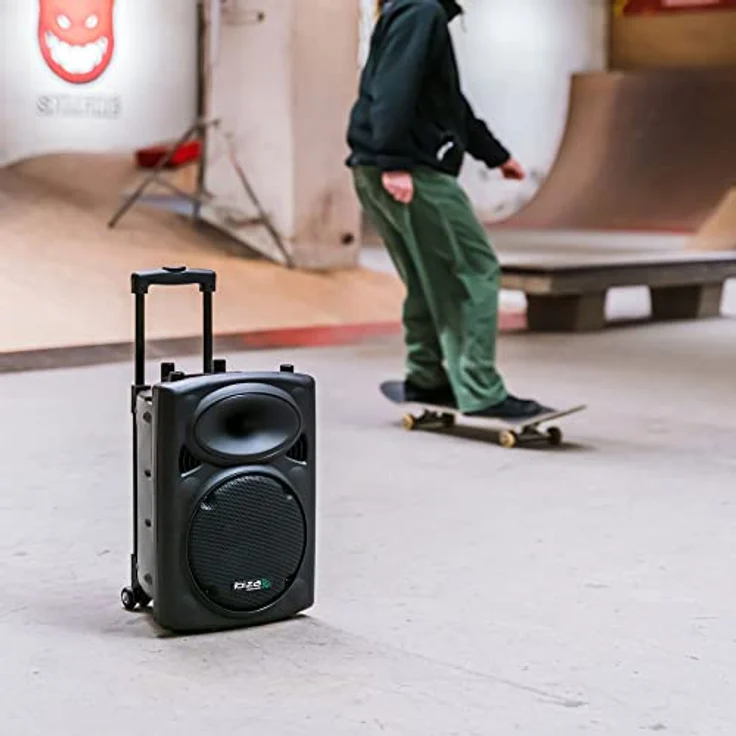 Ibiza 15-6018 Mobile Beschallungsanlage 25 cm (10 Zoll) mit USB-MP3, BT, REC, VOX, 1 VHF und 1 Kabelmikrofon, 500W – Bild 5