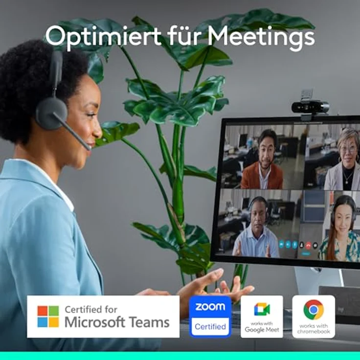 LOGITECH BRIO 4K Webcam, Ultra-HD mit Autofokus, RightLight 3, Anpassbarem Sichtfeld und Mikrofon, Schwarz – Bild 6